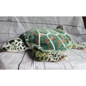 Jumb 27in Plush Sea Turtle Melissa & Doug Green Pillow Stuffed Animal Realistic
